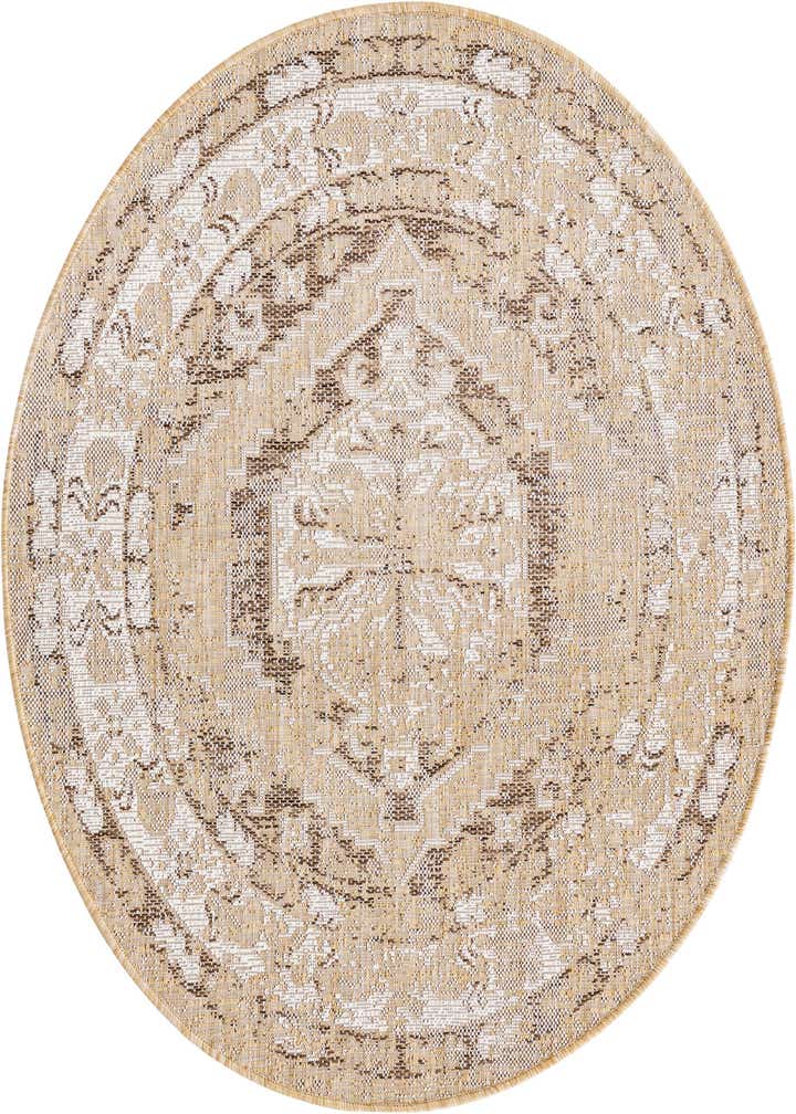 4' x 4' Easy-Clean Traditional Indoor / Outdoor Round Rug