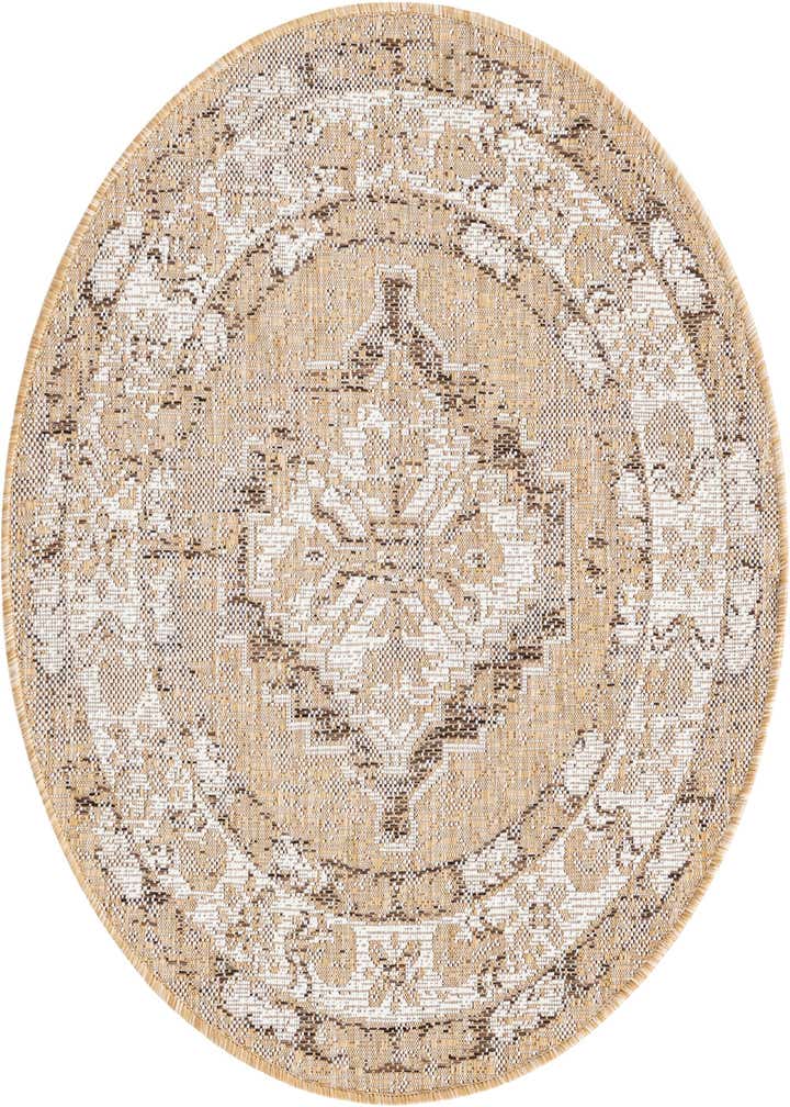 3' x 3' Easy-Clean Traditional Indoor / Outdoor Round Rug