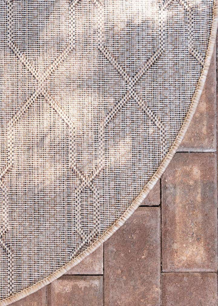 4' x 4' Easy-Clean Trellis Indoor / Outdoor Round Rug