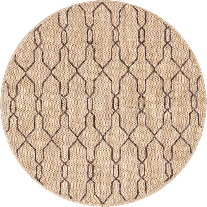 4' x 4' Easy-Clean Trellis Indoor / Outdoor Round Rug