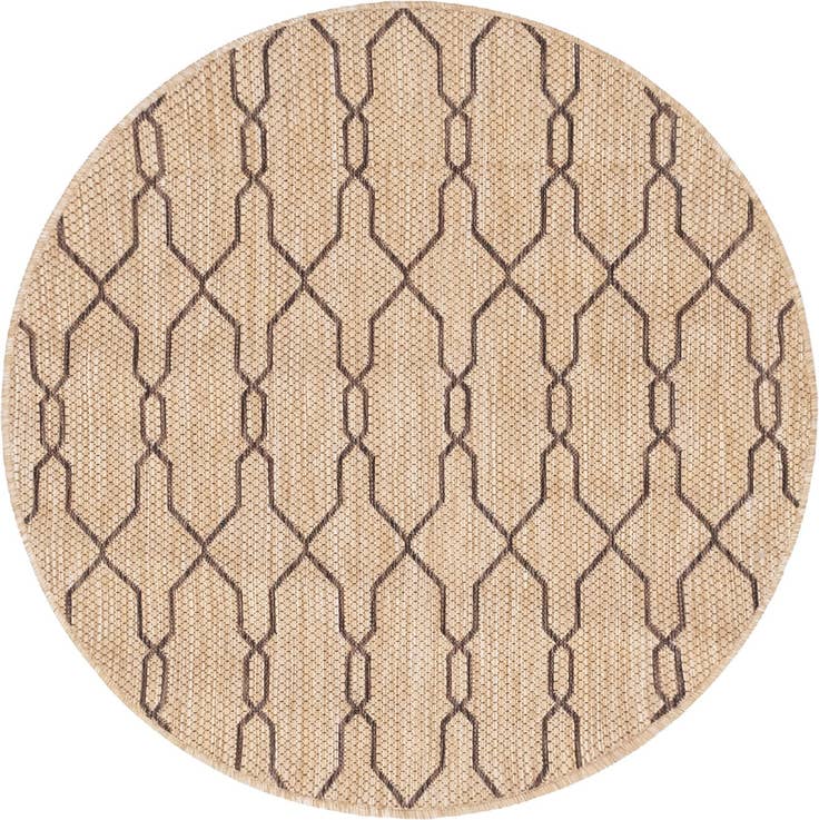 Detail image of 4' x 4' Easy-Clean Trellis Indoor / Outdoor Round Rug