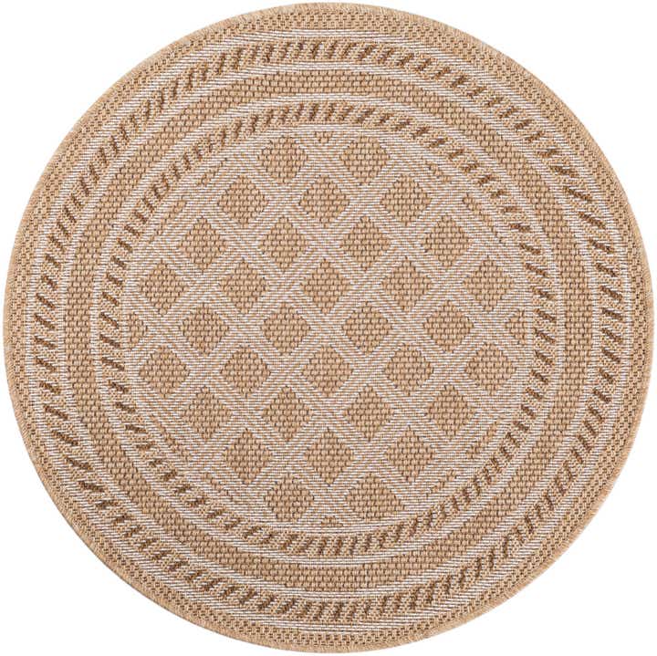 3' 3 x 3' 3 Easy-Clean Trellis Indoor / Outdoor Round Rug