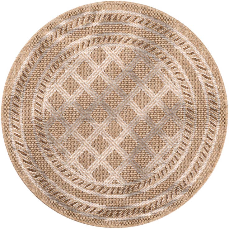 Detail image of 3' 3 x 3' 3 Easy-Clean Trellis Indoor / Outdoor Round Rug