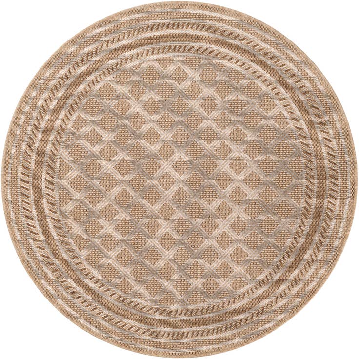 Detail image of 5' 1 x 5' 1 Easy-Clean Trellis Indoor / Outdoor Round Rug