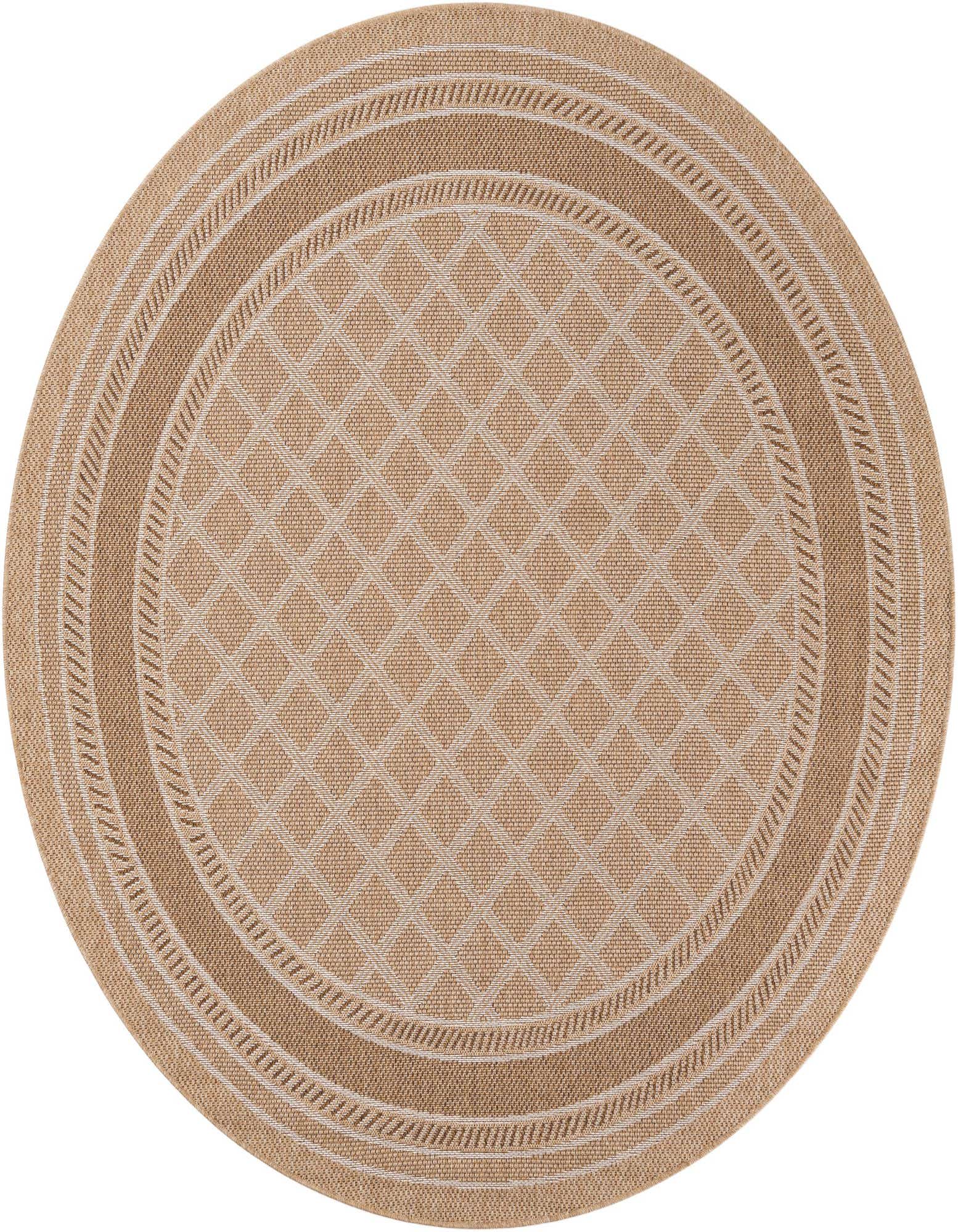 7' 10 x 7' 10 Easy-Clean Trellis Indoor / Outdoor Round Rug