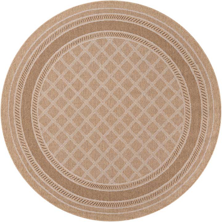 7' 10 x 7' 10 Easy-Clean Trellis Indoor / Outdoor Round Rug