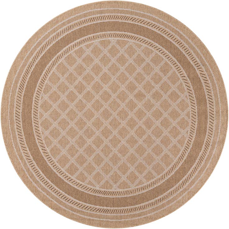 Detail image of 7' 10 x 7' 10 Easy-Clean Trellis Indoor / Outdoor Round Rug