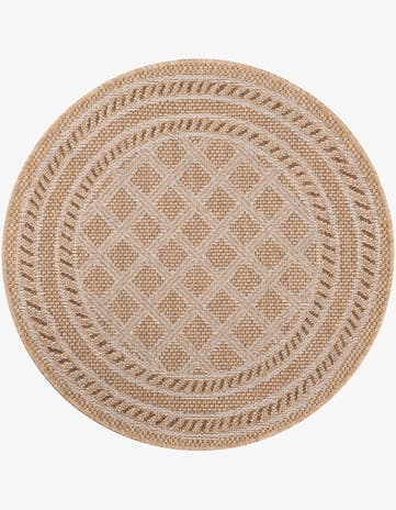 3' 3 x 3' 3 Easy-Clean Trellis Indoor / Outdoor Round Rug