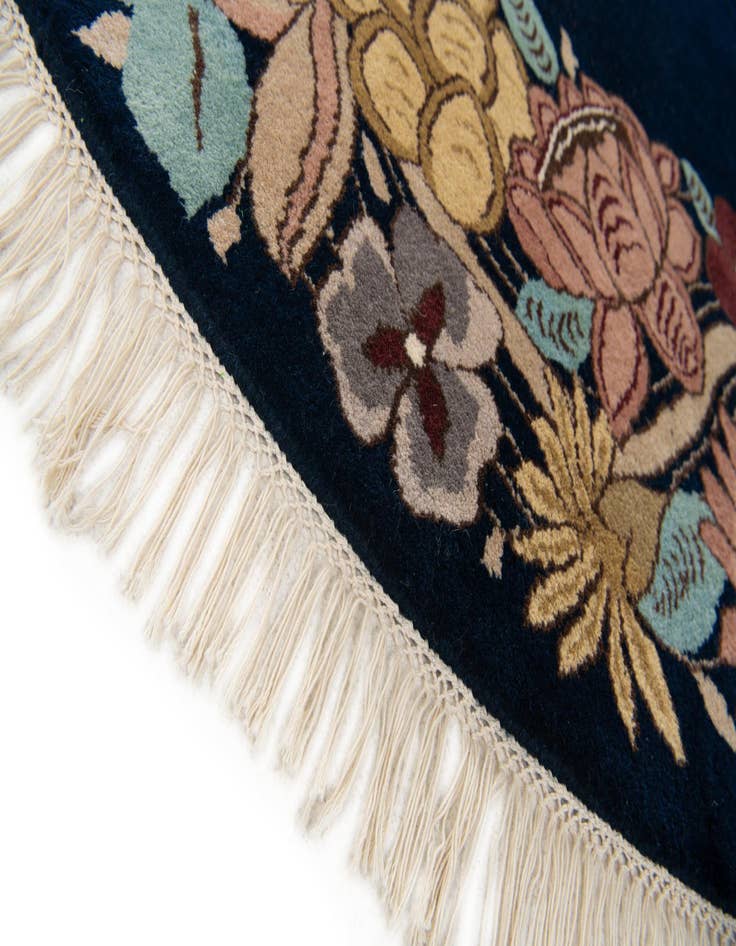 Detail image of 8' x 8'  Hand Knotted Tibet Oriental Wool Round Rug