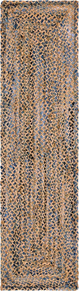 Detail image of 2' 2 x 8' Handmade Braided Chindi Runner Rug