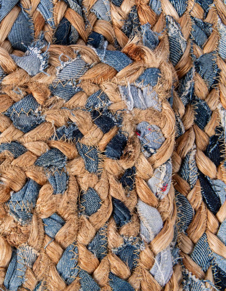 Detail image of 2' 2 x 8' Handmade Braided Chindi Runner Rug