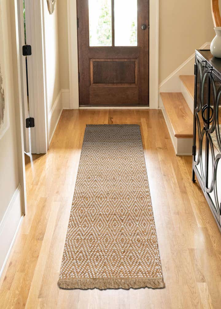 2' 8 x 9' 2 Hand Woven Braided Jute Runner Rug