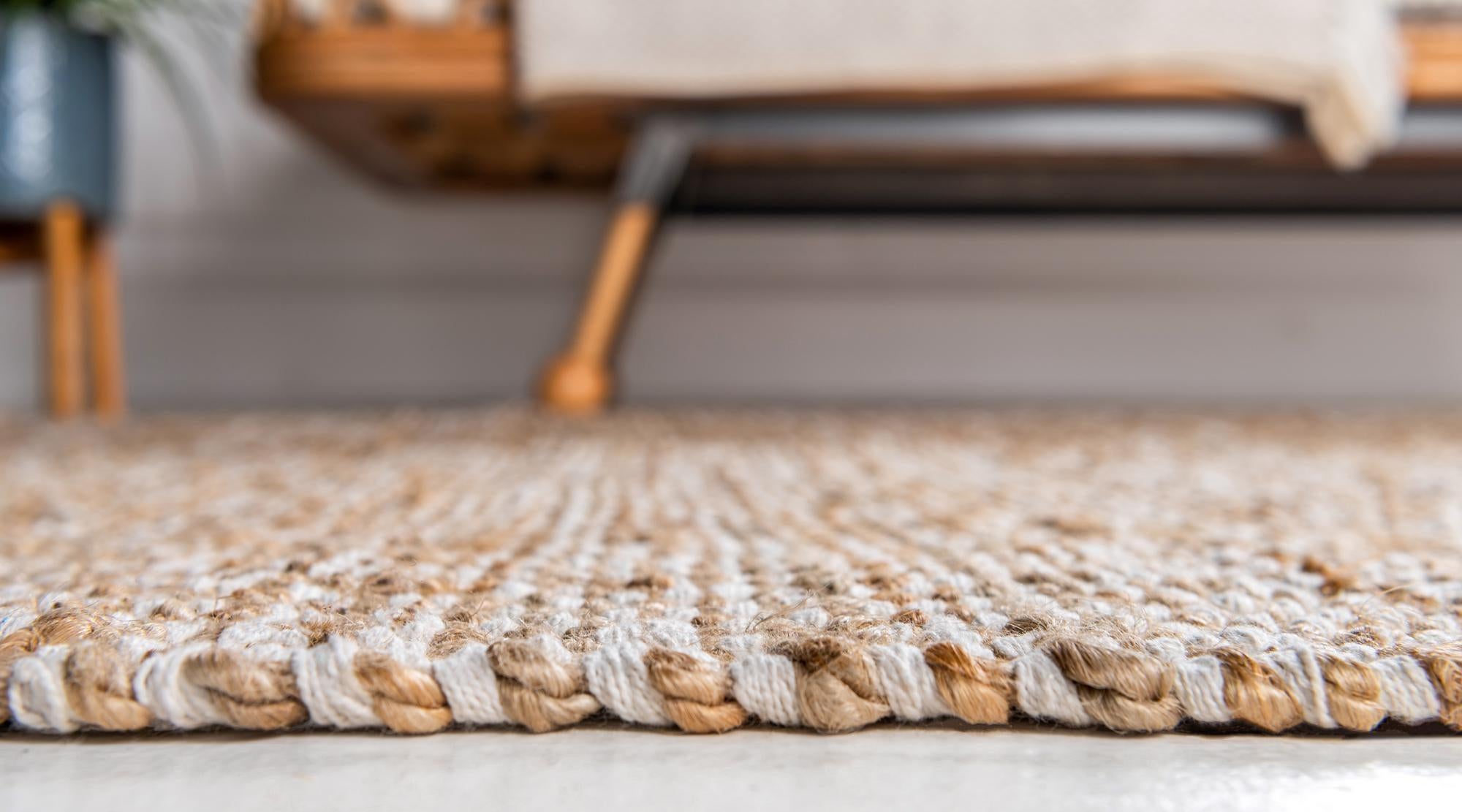 2' 8 x 9' 2 Hand Woven Braided Jute Runner Rug