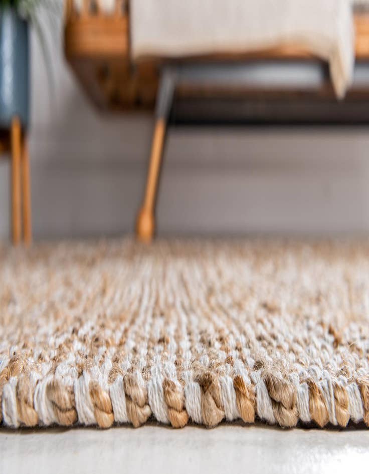 Detail image of 2' 7 x 6' 1  Hand Woven Braided Jute Runner Rug
