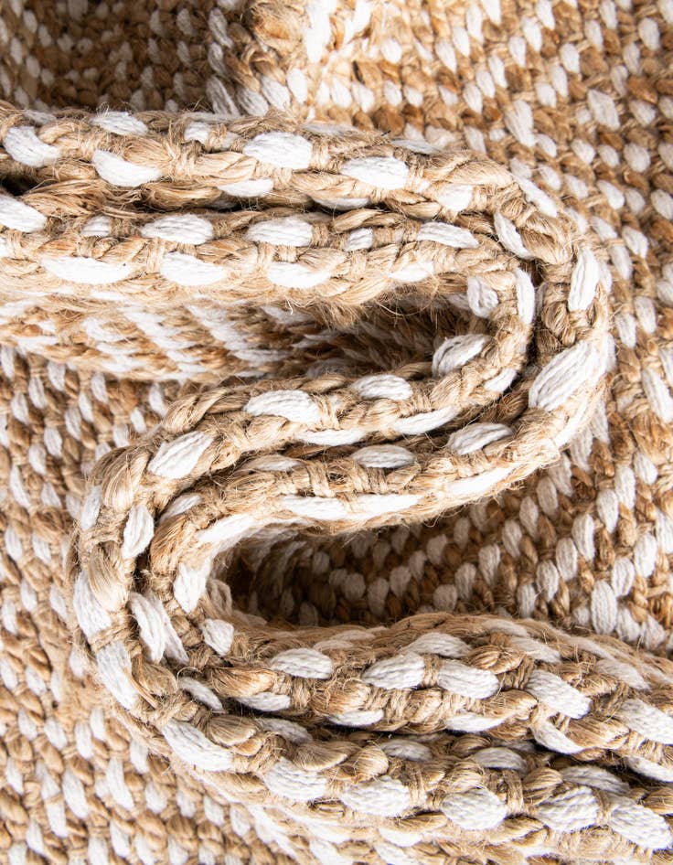 Detail image of 2' 8 x 9' 2 Hand Woven Braided Jute Runner Rug