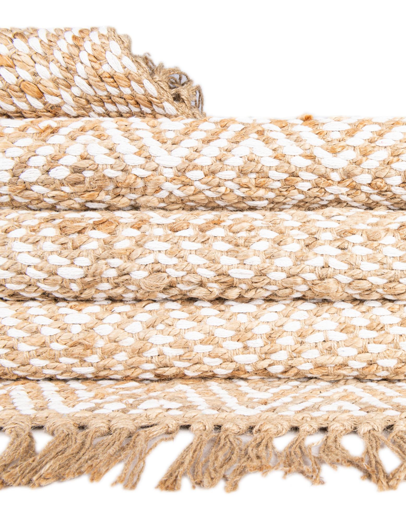 2' 8 x 9' 2 Hand Woven Braided Jute Runner Rug