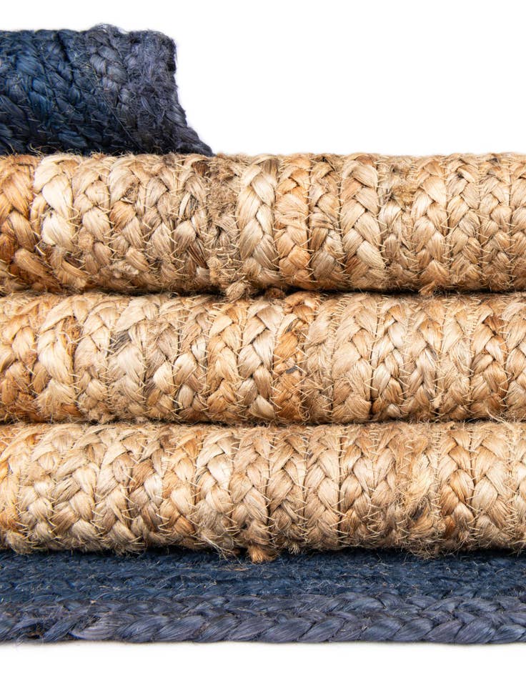 Detail image of 2' 7 x 6' 1  Hand Braided Jute Runner Rug
