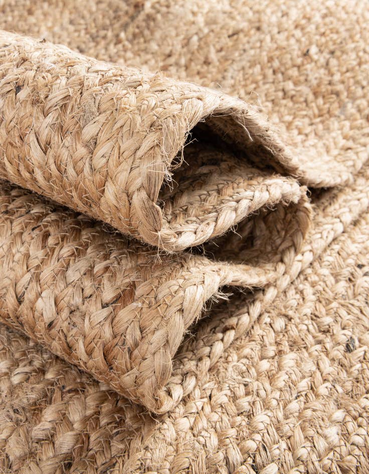 Detail image of 2' x 4' 1 Handmade Braided Jute Runner Rug