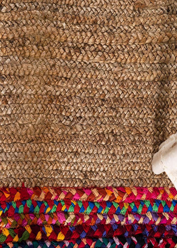2' 7 x 6' 1 Handmade Braided Jute Runner Rug