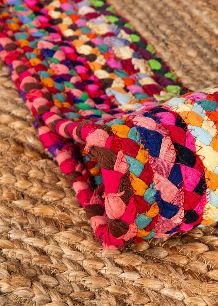 2' 7 x 6' 1 Handmade Braided Jute Runner Rug