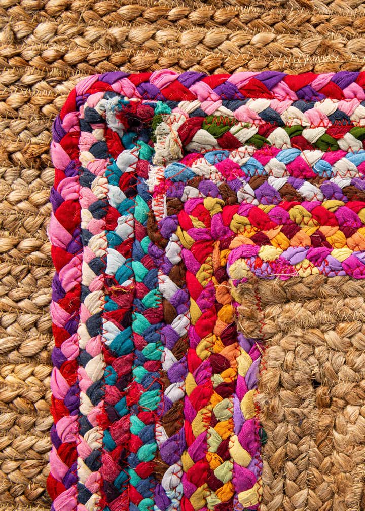 2' 7 x 6' 1 Handmade Braided Jute Runner Rug