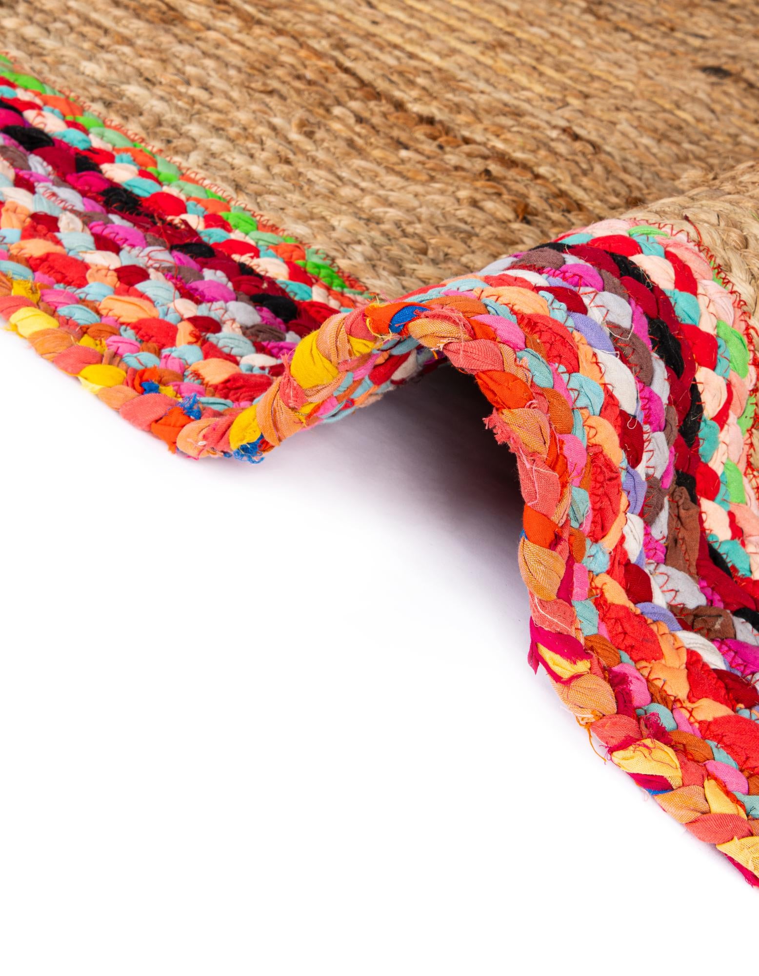 2' 7 x 6' 1 Handmade Braided Jute Runner Rug