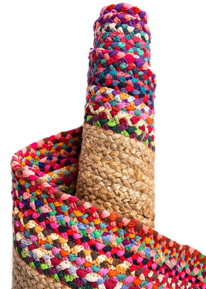 2' 7 x 6' 1 Handmade Braided Jute Runner Rug