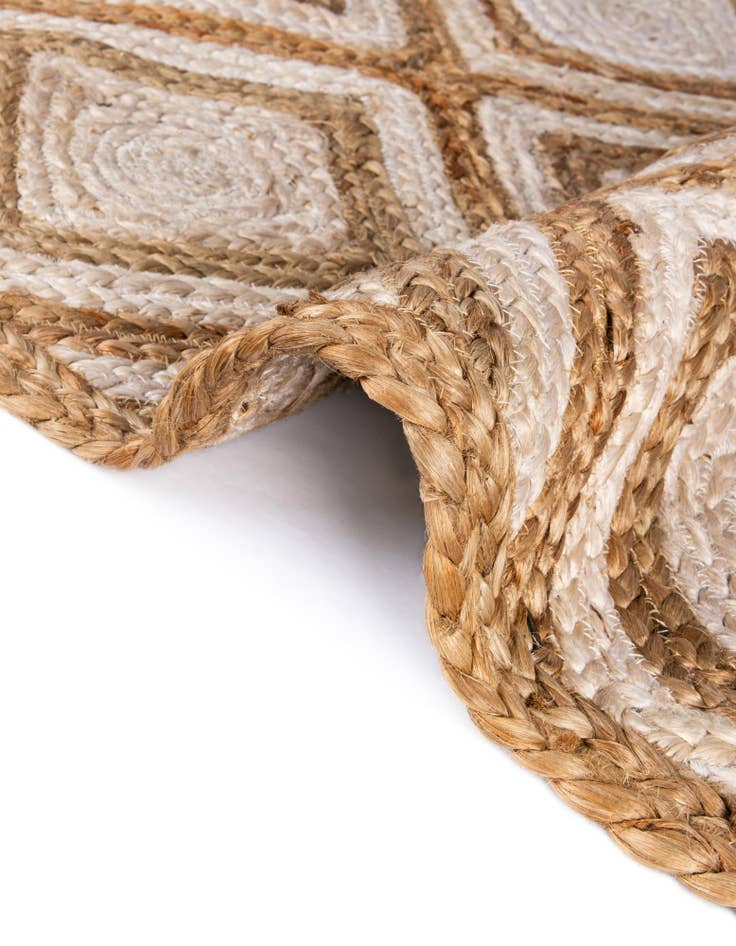 Detail image of 2' 7 x 6' 1  Hand Braided Jute Runner Rug