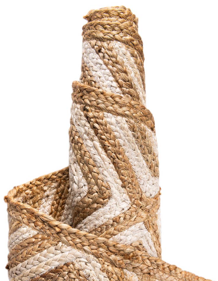 Detail image of 2' 7 x 6' 1  Hand Braided Jute Runner Rug