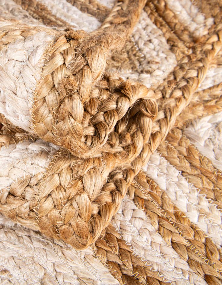 Detail image of 2' 7 x 6' 1  Hand Braided Jute Runner Rug