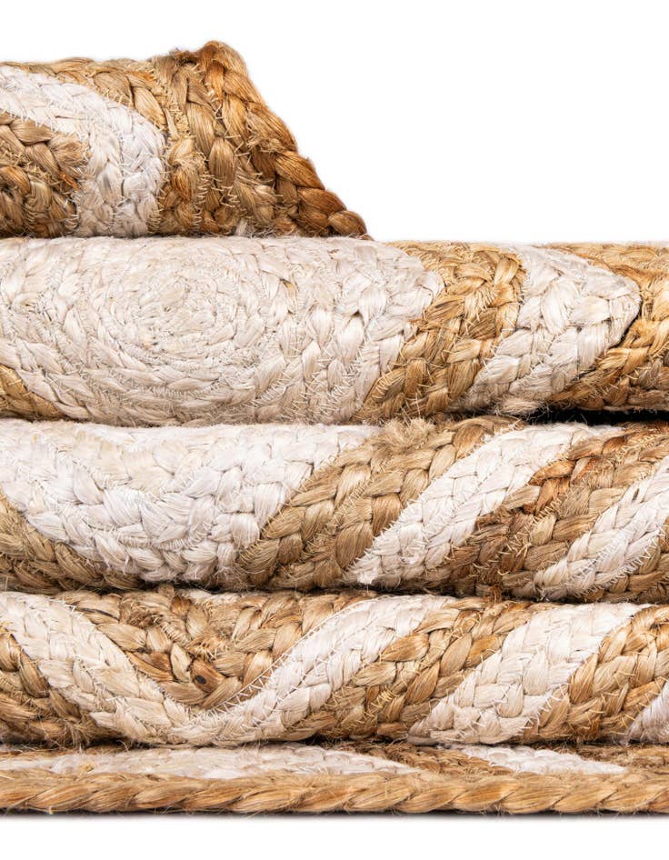 Detail image of 2' 7 x 6' 1  Hand Braided Jute Runner Rug