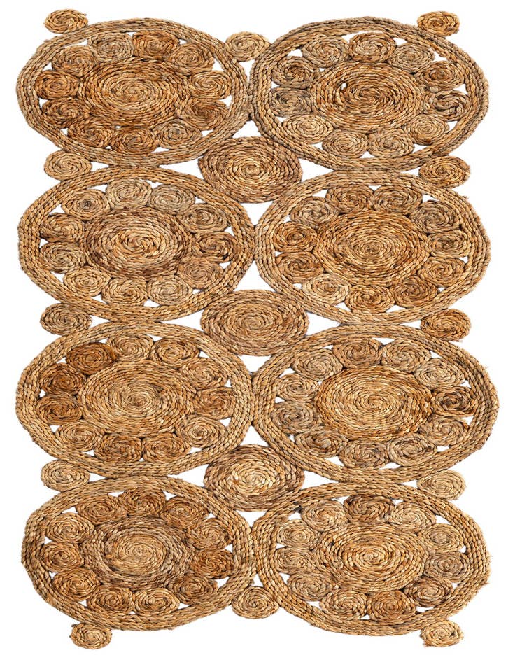 Detail image of 2' x 4' 1  Hand Braided Jute Runner Rug