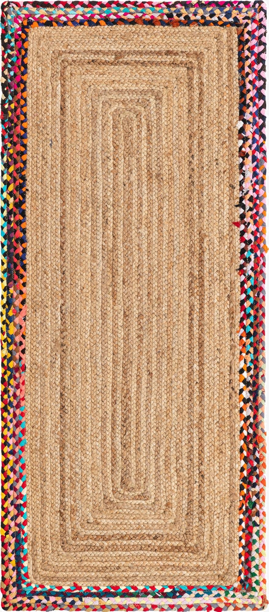 2' 7 x 6' 1  Hand Braided Jute Runner Rug