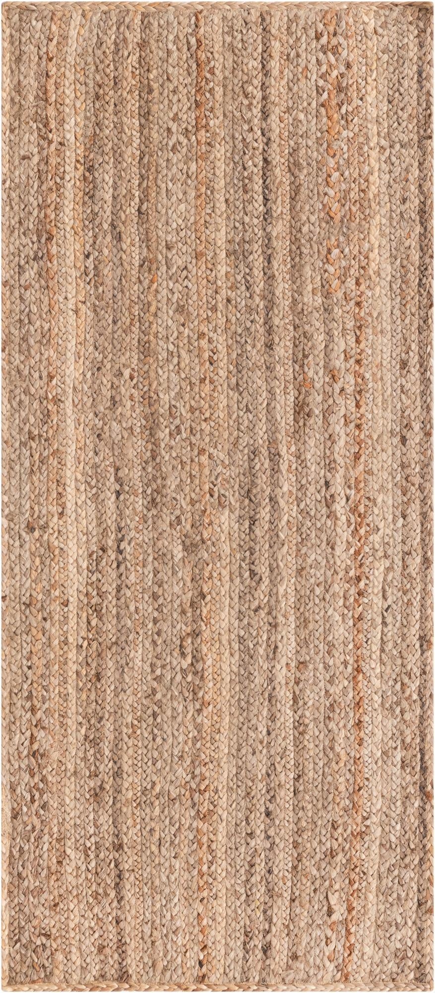 2' x 5' 1  Hand Braided Jute Runner Rug