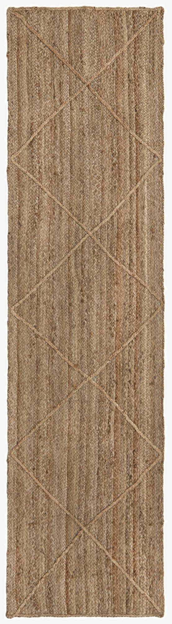 65cm x 250cm  Hand Braided Jute Runner Rug