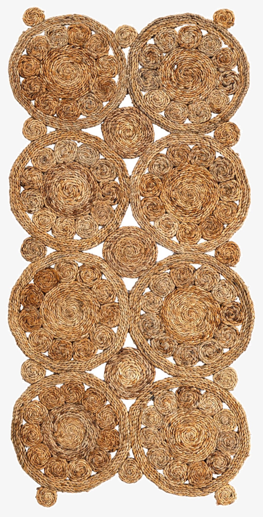 2' x 4' 1  Hand Braided Jute Runner Rug