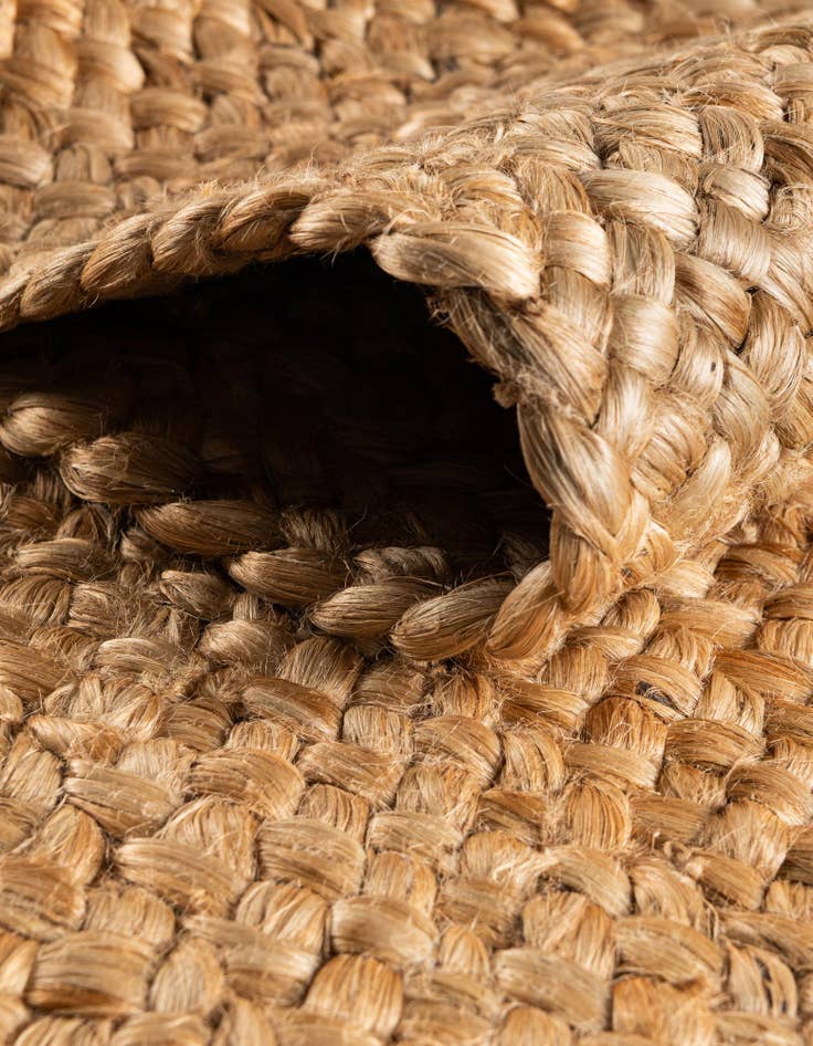 Detail image of 2' x 6' 1  Hand Heirloom Braided Jute Runner Rug