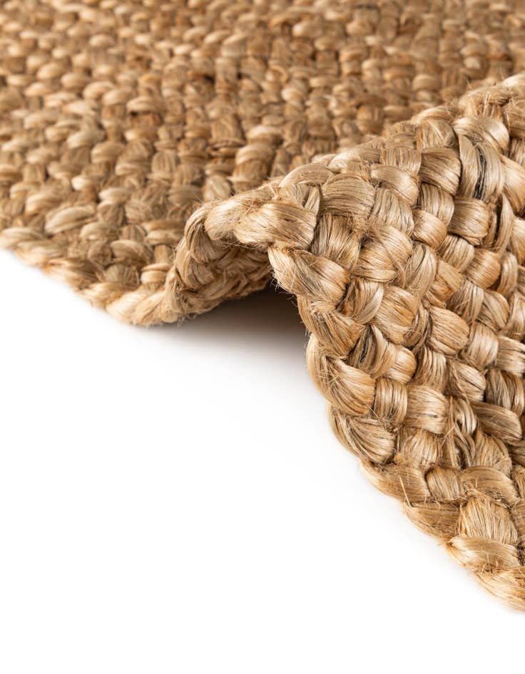 Detail image of 2' x 6' 1  Hand Heirloom Braided Jute Runner Rug