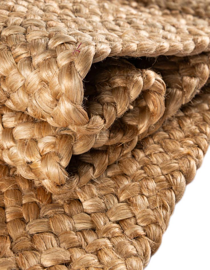 Detail image of 2' x 6' 1  Hand Heirloom Braided Jute Runner Rug