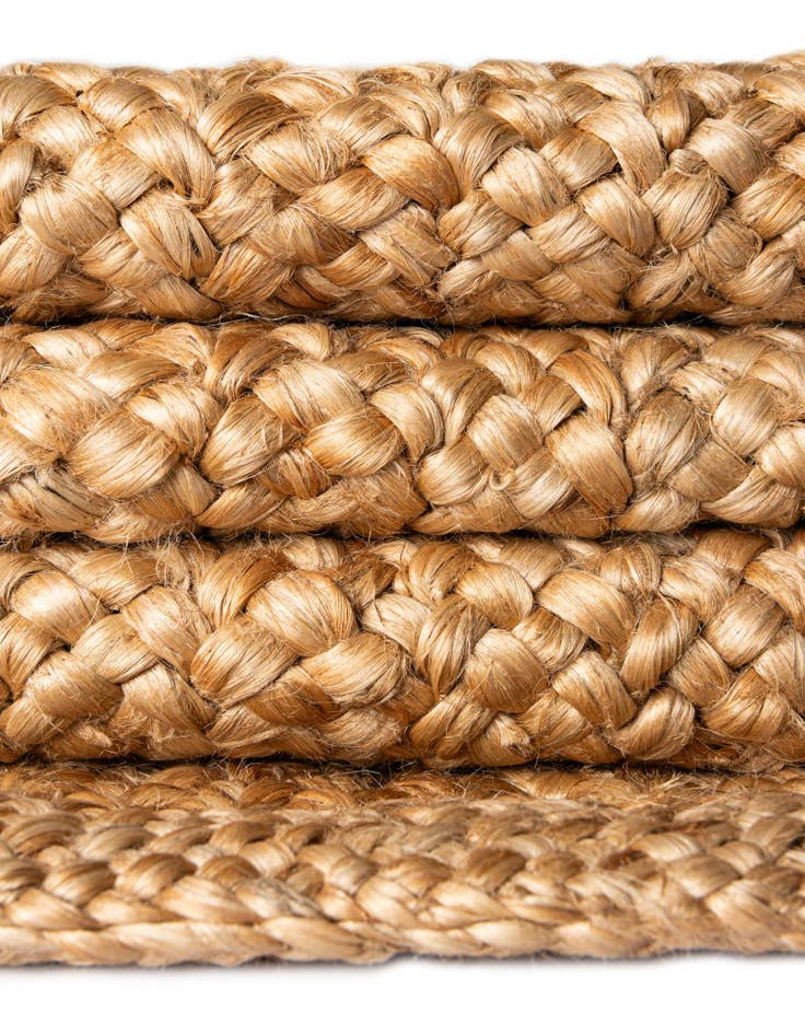 Detail image of 2' x 6' 1  Hand Heirloom Braided Jute Runner Rug