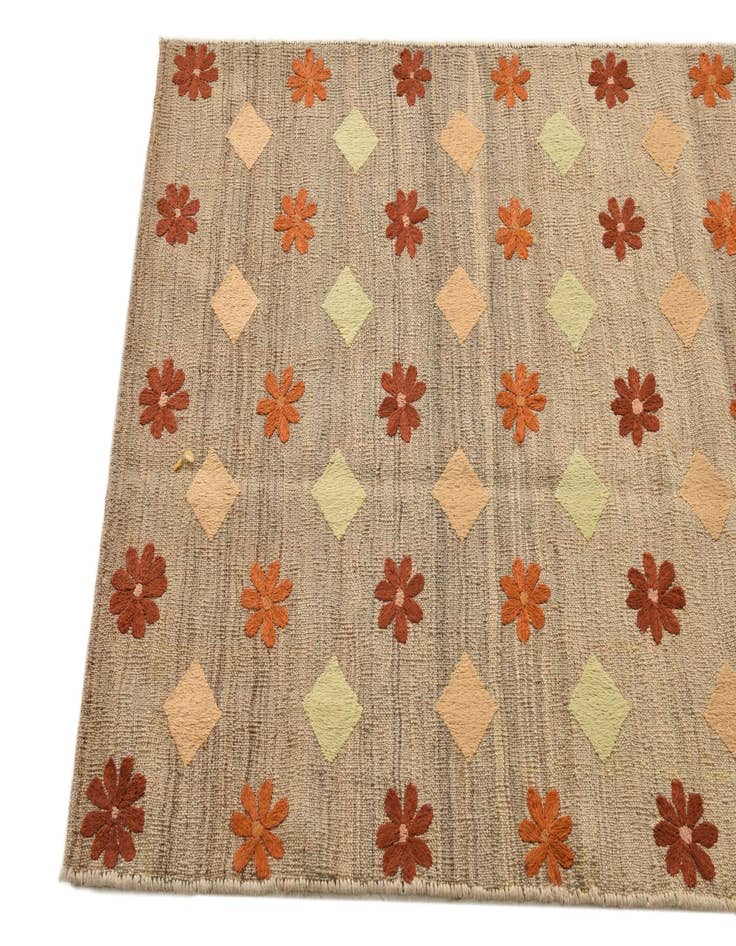 Detail image of 3' x 10' 4  Hand Woven Kilim Modern Wool Runner Rug