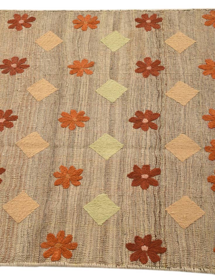Detail image of 3' x 10' 4  Hand Woven Kilim Modern Wool Runner Rug