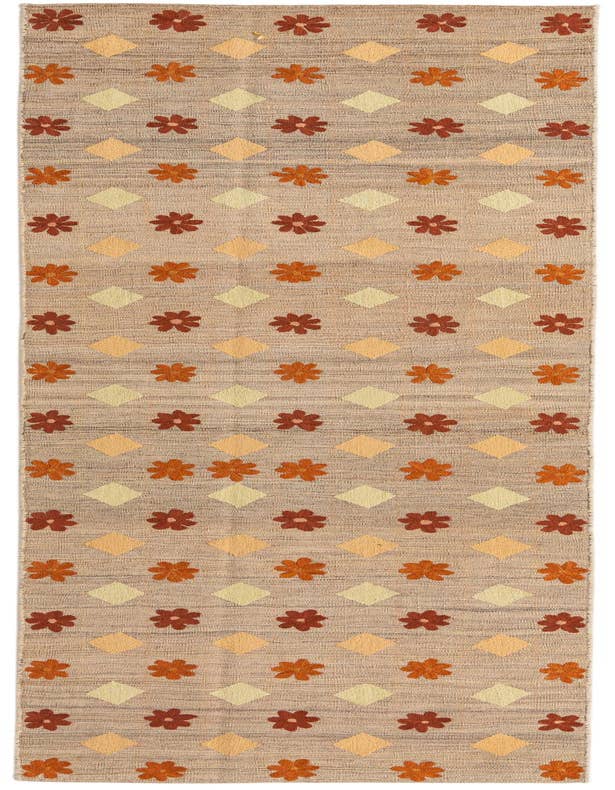Detail image of 3' x 10' 4 Hand Woven Kilim Modern Wool Runner Rug
