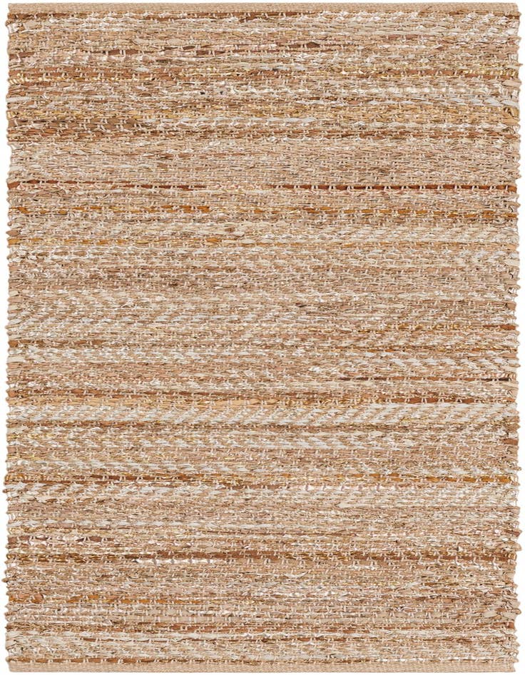 Detail image of 2' x 5' 1 Hand Woven Leather Metallic Jute Runner Rug