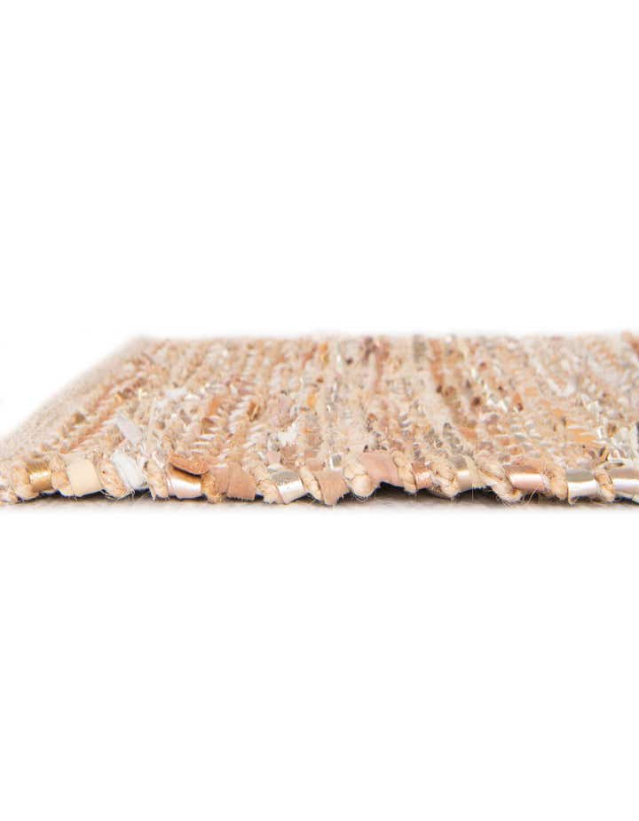 2' x 5' 1 Hand Woven Leather Metallic Jute Runner Rug