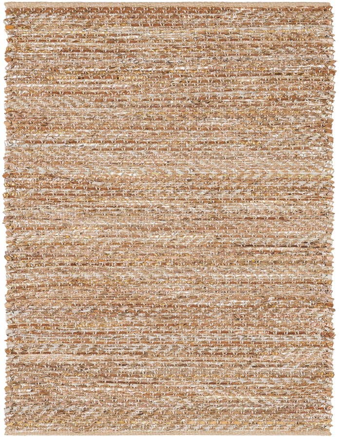 Detail image of 2' x 6' 1 Hand Woven Leather Metallic Jute Runner Rug