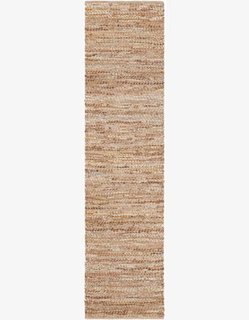 Natural Hand Woven Leather Metallic Jute Runner Rug
