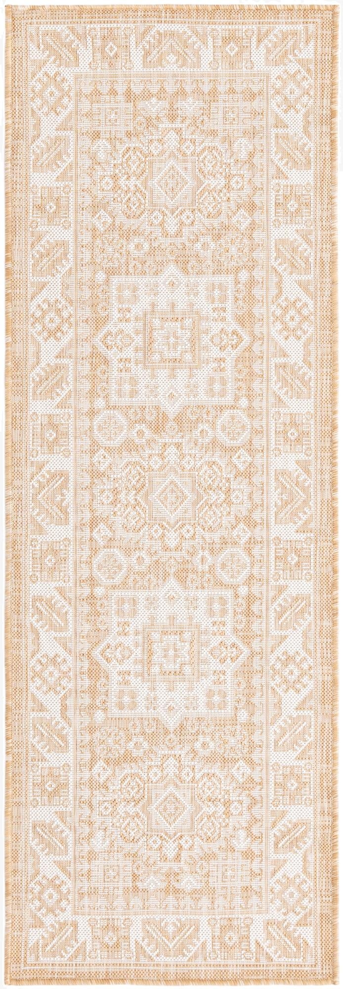 2' x 6'  Washable Aztec Indoor / Outdoor Runner Rug