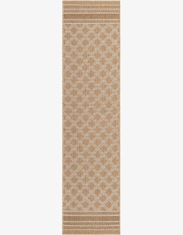 Natural Easy-Clean Lattice Indoor / Outdoor Runner Rug