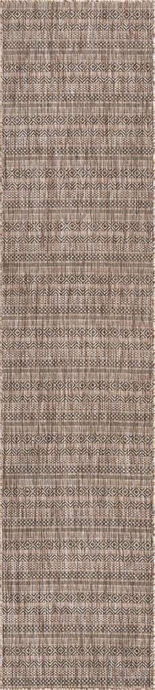 2' 7 x 12' Easy-Clean Striped Indoor / Outdoor Runner Rug